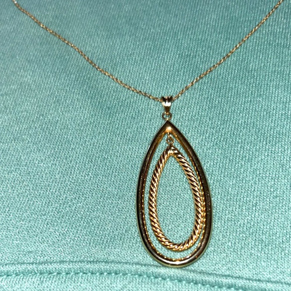 Like New: Colombian Emeralds International: Double Teardrop Necklace.